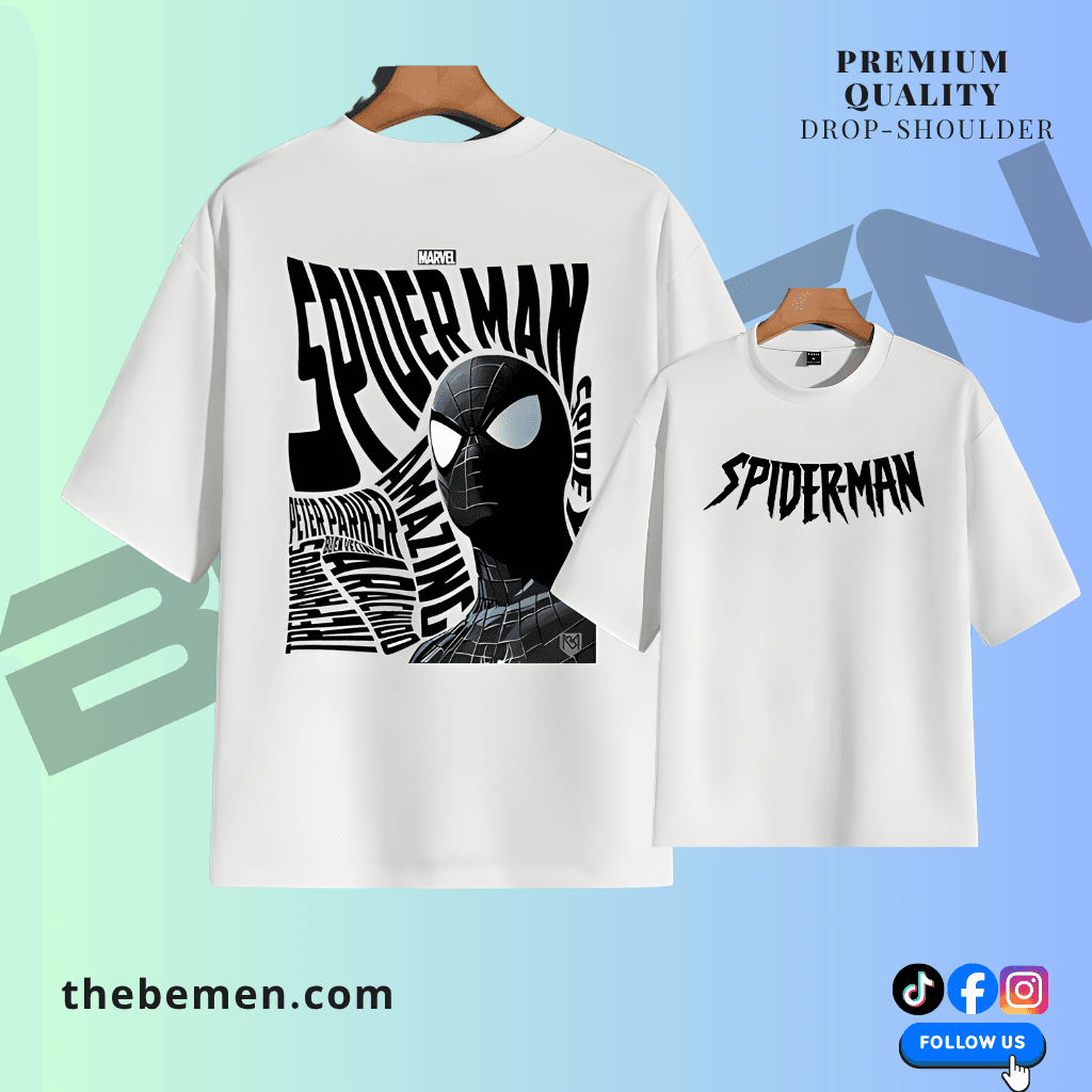 Spider-Man "The Amazing" Black Suit Drop-Shoulder Tee