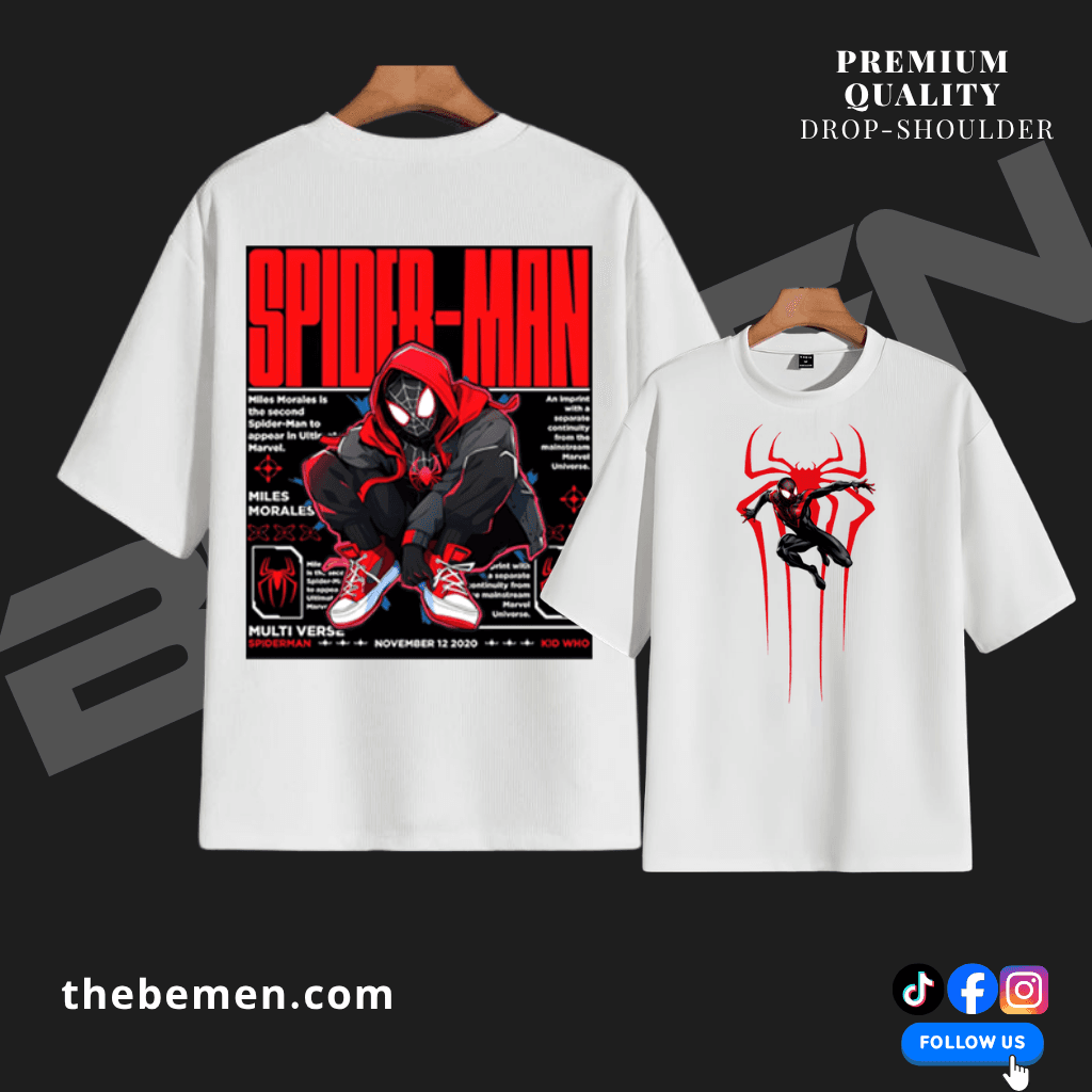 Miles Morales "Multiverse" Drop-Shoulder Tee (White Edition)